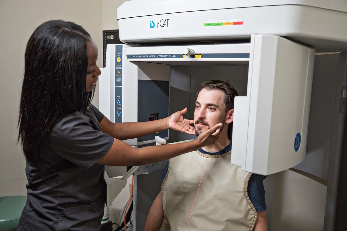 CBCT dental imaging machine in a clinical setting